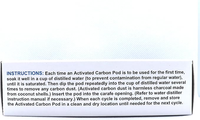 Activated Carbon Pods for H2o Labs Model 200 Water Distiller