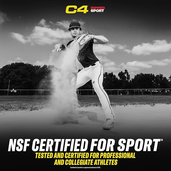 C4 Ripped Sport Pre Workout Powder Fruit Punch - NSF Certified for Sport + Zero Sugar Preworkout Energy Supplement for Men &amp Women - 135mg Caffeine + Weight Loss - 30 Servings