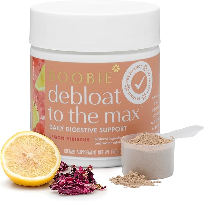 Boobie Debloat to the Max | Rapid Debloating for Women &amp Men | L-Glutamine and Marshmallow Root for Gut Health | Lemon Hibiscus Flavor 40 Servings