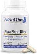 Patient One Flora-Biotic Ultra | Probiotic Supplement to Support Balanced Intestinal Flora* | 47.5 Billion CFU Plus 10 Probiotic Strains | 60 Capsules