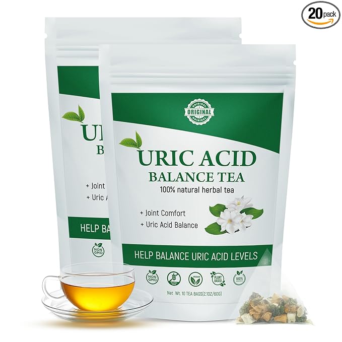 Laicuherb Natural Uric Acid Tea for Kidney Cleanse and Detox Organic Uric Acid Balance Herbal Tea for Relief Joint Pain 2 Pack Caffeine-Free Non-GMO