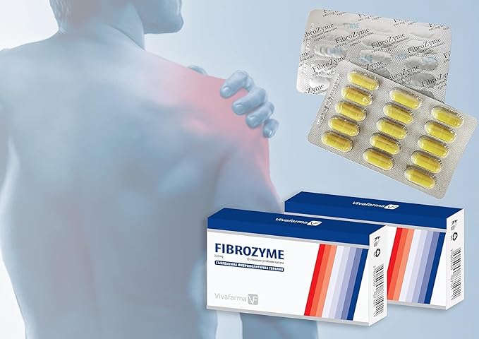 FIBROZYME 320 mg Gastro-Resistant Capsules | Powerful Proteolytic Enzyme Supplement | Supports Joint Muscle &amp Tissue Health | Serrazimes Bromelain &amp Quercetin Blend | 30-60 Day Supply