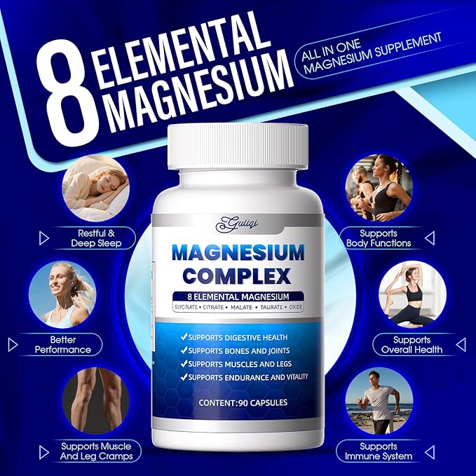 8-in-1 Magnesium Complex Supplement - 1000mg | High Absorption | Vegan Non-GMO | 90 Capsules (2)