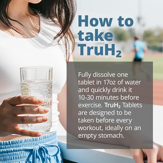 TruH2 by AquaTru Molecular Hydrogen Tablets | with Magnesium | Pre-Workout Supplement | Power Your Workouts with Molecular Hydrogen (H2) | 8 PPM Tablets | Dissolve in Water | 30 Tablets (30 Servings)