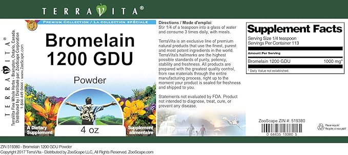 Bromelain 1200 GDU Powder (4 oz ZIN: 519380)