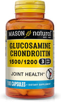 Mason Natural Glucosamine Chondroitin 1500/1200 3 Per Day with Vitamin C Supports Joint Health Improved Flexibility and Mobility 180 Capsules