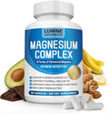 Lumine Organics Magnesium Complex Supplement 1000mg- Advanced 8-in-1 Magnesium Blend - Glycinate Citrate Malate Taurate etc.– High Absorption Formula – Non-GMO– 90 Capsules