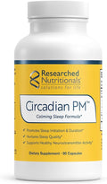 Researched Nutritionals Circadian PM - Promotes a Healthy Nervous System Histamine Response &amp Peaceful Nights with L Theanine 5 HTP Valerian Root &amp GABA Supplements (90 Capsules)
