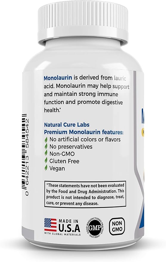 Natural Cure Labs Bundle: Premium Monolaurin 600mg + Clean L-Lysine 600mg