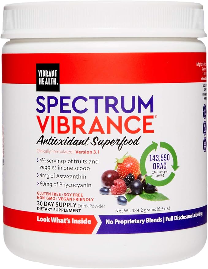Vibrant Health Spectrum Vibrance Vegan Antioxidant Superfood Powder 30 Servings (FFP)