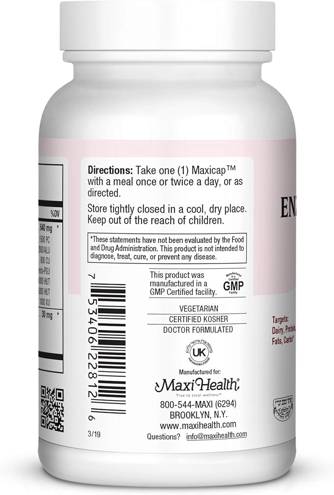 Digestive Enzymes Supplement – Plant-Based Digestive Enzymes for Women &amp Men – Aids Digestion of Protein Fat Carbs &amp Fiber – Supports Gut Health Gas &amp Bloating Relief – Enzymax Complex