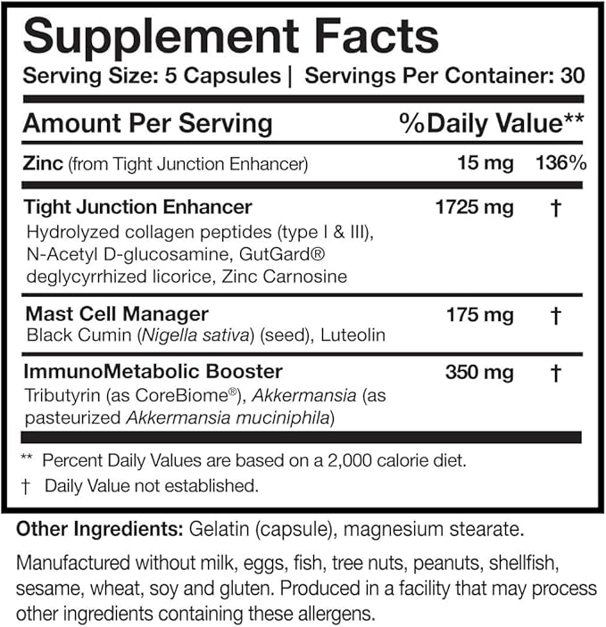 Researched Nutritionals RenewGut Thrive - Gut Health Supplements with Pasteurized Akkermansia Muciniphila &amp Tributyrin Postbiotics - Support A Healthy Gut Barrier &amp Immune Function (150 Capsul