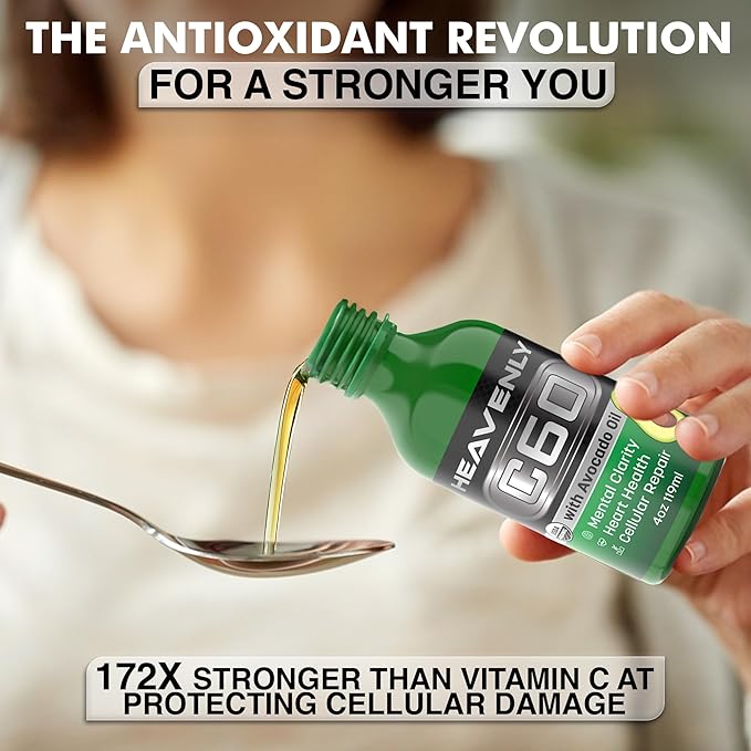 HNP Labs C60 Avocado Oil Cold Pressed Organic - Boost Energy Mental Clarity Slow Aging Naturally and Performance - 99.99% Sublimated C60 USA Made Organic Avocado Oil – GMP Certified for Safety