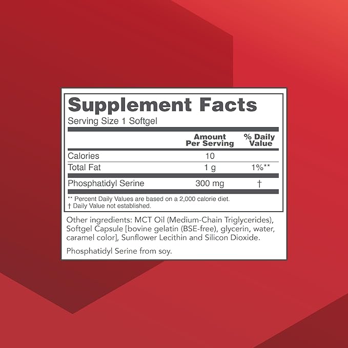 PROTOCOL FOR LIFE BALANCE Phosphatidylserine 300mg - Supports Brain Functions &amp Memory Health* - Phosphatidylserine Supplement - Keto Friendly &amp Egg Free - 50 Softgels