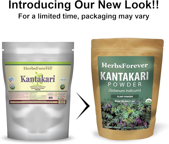 Herbsforever Kantakari (Solanum xanthocarpum) Indian Nightshade. Plant Powder|Supports Respiratory Immune Health &ampNatural Expectorant- Wild Harvested -Non GMO | Ultra Clean| Steam Treated|16oz-1L