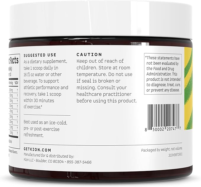 Kion Aminos Essential Amino Acids Supplement - Amino Acid Powder Amino Energy Powder Essential Energy Without Caffeine Essential Amino Acids BCAA EAA - 30 Servings Cool Lime