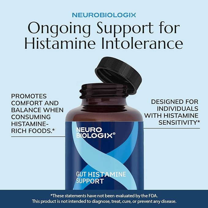 Neurobiologix Gut Histamine Support Supplement Digestion &amp Immune Balance with Vitamin C NAC Bromelain &amp Quercetin Supports Food-Derived Histamine Response for Men &amp Women Vegetarian