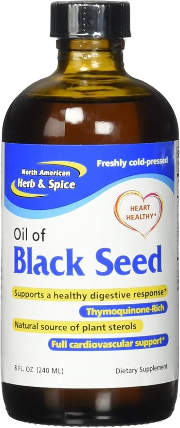 North American Herb &amp Spice Black Seed Oil - 8 fl. oz. - Cardiovascular Digestive &amp Immune Support - Contains Wild Mediterranean Oreganol P73 Oregano Oil - Non-GMO - 48 Total Servings