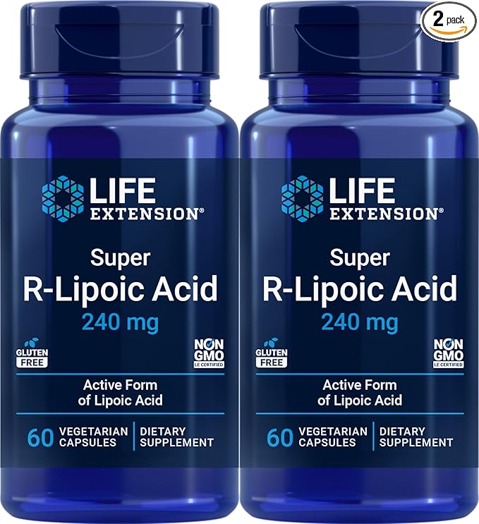Life Extension Super R-Lipoic Acid 240 mg 60 Vegetarian Capsules (Pack of 2)