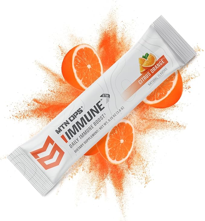 MTN OPS Immune STM Powder Drink Mix Vitamin C Vitamin D Zinc &amp Antioxidants for Daily Immune Support Hydration &amp Wellness 30 Servings Citrus
