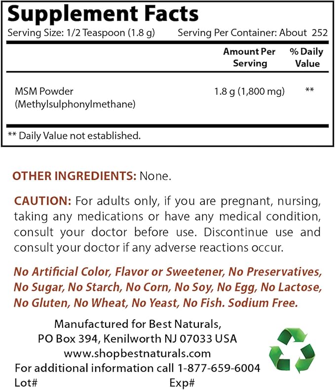 MSM Powder 1Lb &amp L-Glutamine Pure Powder 1 LB