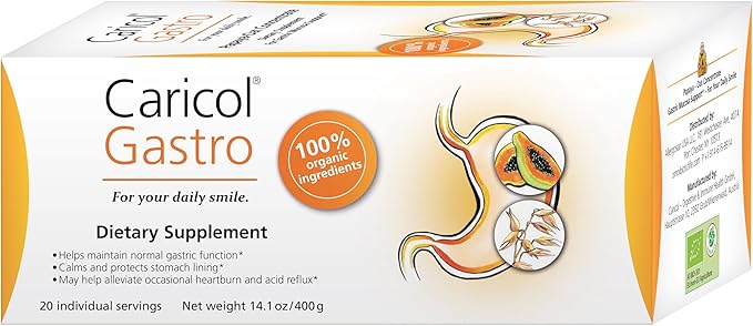 OMNi BiOTiC Caricol Gastro Papaya Supplement – Natural Heartburn Relief &amp Acid Reflux Support – Organic Papaya &amp Oat Formula – Soothes Acid Reflux Protects Stomach Lining Gentle Digestive Ai