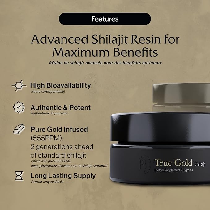 Purblack Pure Himalayan Shilajit Resin - Himalayan and Other Mountain Ranges Gold Infused Shilajit for Men &amp Women with Over 85+ Trace Minerals for Energy &amp Immunity | 60 Servings | USA Made