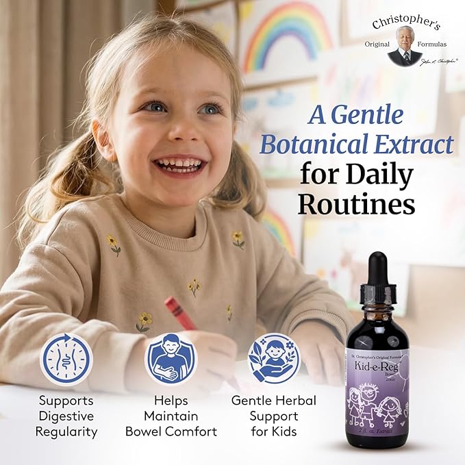 Christopher's Original Formulas Kid-e-Reg Bowel Tonic – Herbal Formula for Kids – Great Taste – 2 oz (Pack of 2)