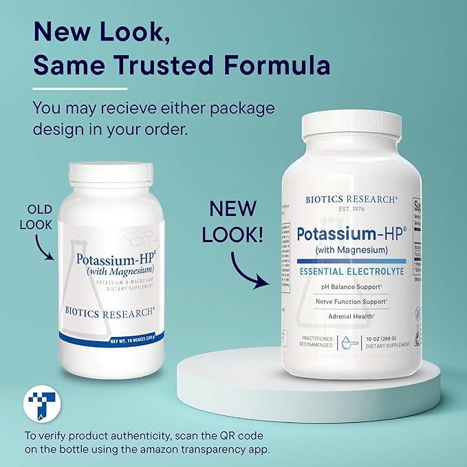 Biotics Research Potassium HP Potassium with Magnesium Powdered Formula Electrolyte Supports Cardiovascular Renal and Bone Health Essential Mineral for Vascular and Muscle Function 10 Ounces