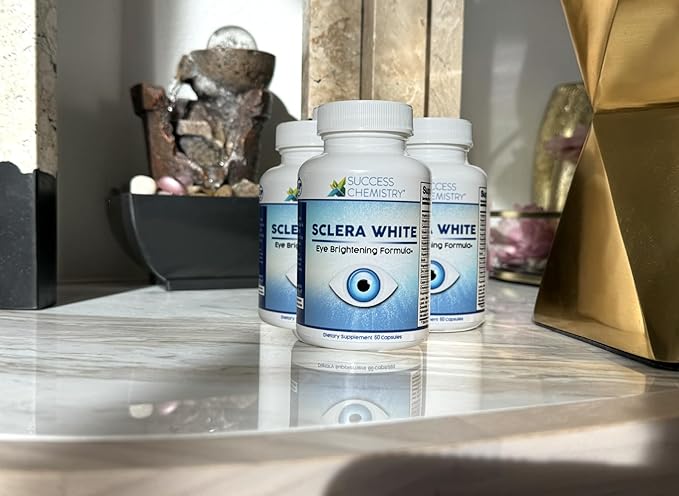 Sclera White Eye Brightening Formula by Success Chemistry - for Beautiful Bright Eyes. Reduce Eye Strain &amp Fatigue. Non-GMO 60 Veggie CAPS