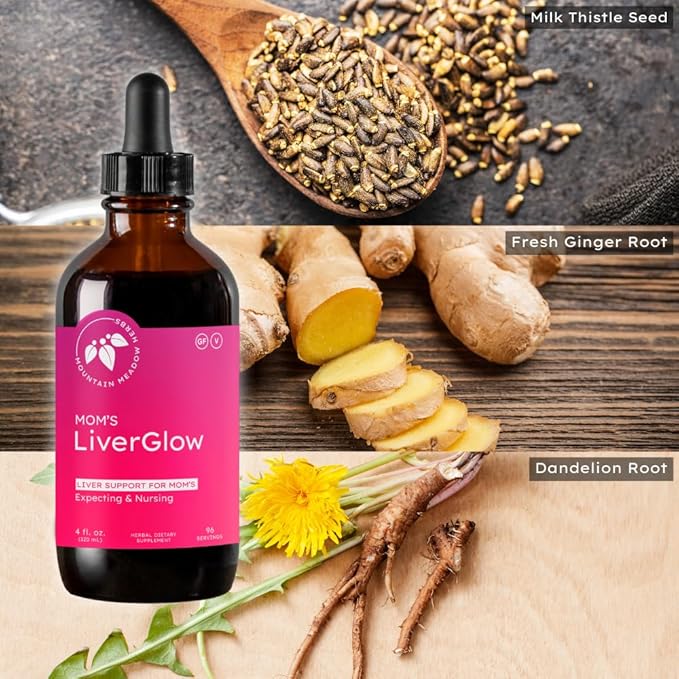 Mountain Meadow Herbs Mom's Liver Glow Advanced Detoxifier and Regenerator to Support Liver Health and Function - 4 oz - for a Happy Liver