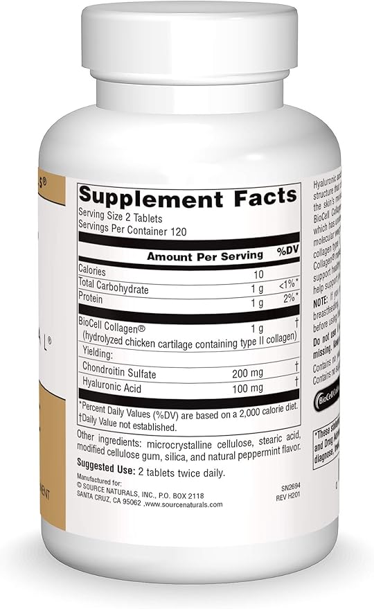 Source Naturals Skin Eternal Hyaluronic Acid 50 mg - 240 Tablets