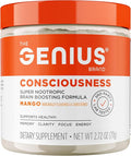 Genius Consciousness Super Nootropic Brain Supplement Powder Mango - Boost Focus Cognitive Function Concentration &amp Memory Booster - Alpha GPC &amp Lions Mane Mushroom for Neuro Energy &amp