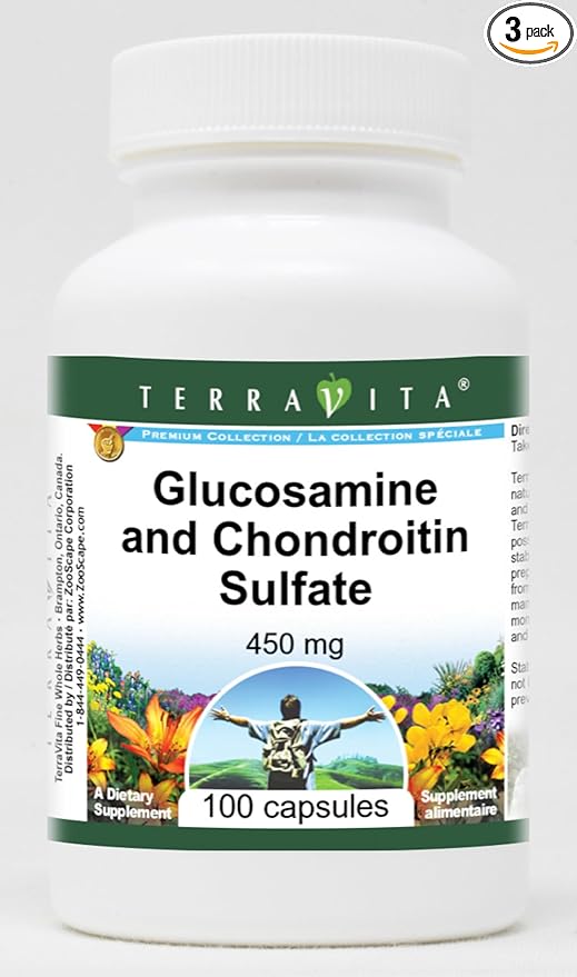 Glucosamine and Chondroitin Sulfate - 450 mg (100 Capsules ZIN: 512045) - 3 Pack