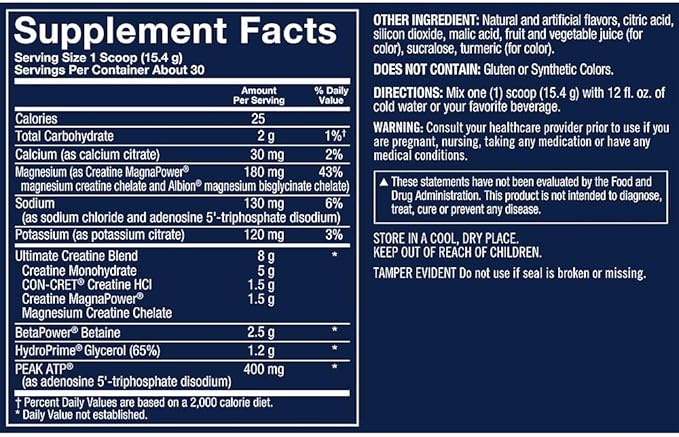 BodyTech Elite Ultimate Creatine 3X - Fruit Punch (1.07 Lbs./30 Servings)