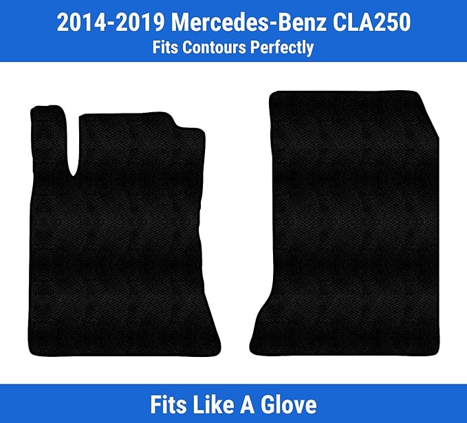 Custom Fit Front Carpet Floor Mats Black Compatible with Mercedes-Benz CLA250 2019 2018 2017 2016 2015 2014