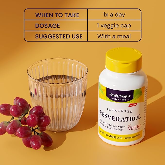 Heathy Origins Fermented Resveratrol (Non-GMO 98% Trans-Resveratrol European Sourced) 300 mg 150 Veggie Caps