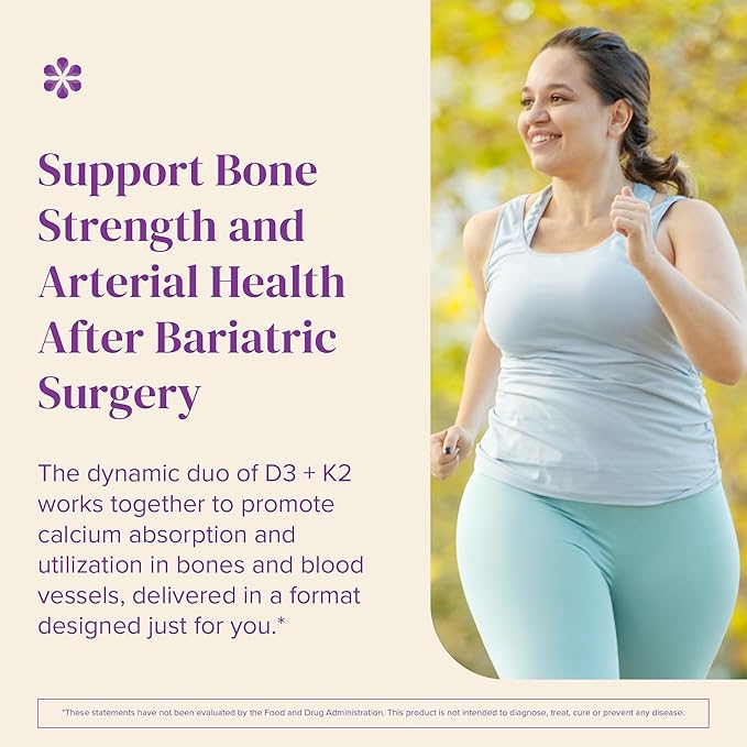 BariMelts Vitamin D3 K2-90 Fast-Dissolving Tablets (3-Month Supply) - Bariatric Vitamins for Women with Vitamin D3 5000 IU and K2 as MK-7 Natural Apple Flavor