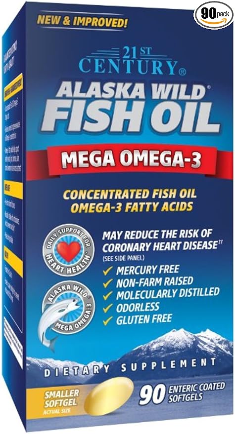 Alaska Wild Fish Oil Softgels 90 ea (Pack of 6)