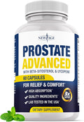 NEW AGE Prostate Advanced Prostate Supplement for Men – Reduce Bathroom Trips Promote Sleep Support Health &amp Bladder Emptying - Made with Lycopene Beta Sitosterol - 60 Count