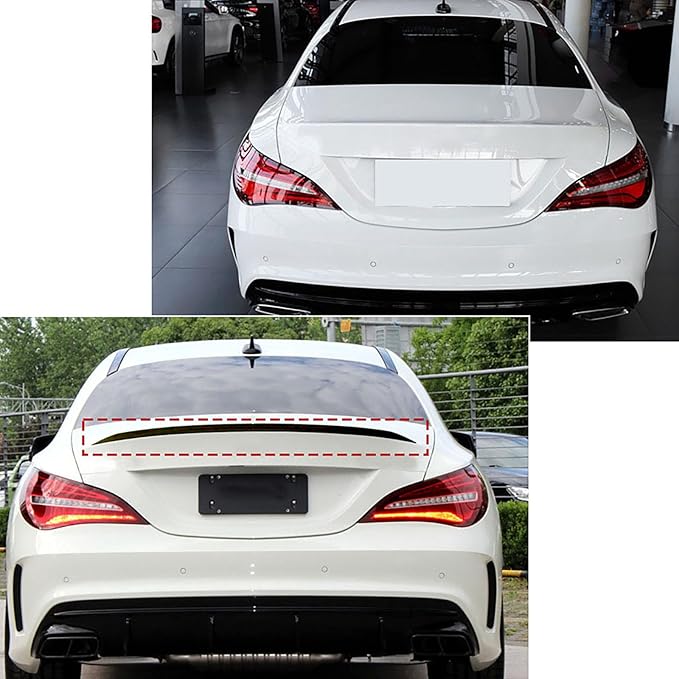 Compatible with Benz CLA-Class C117 CLA200 260 CLA45 AMG 2013-2019 Trunk Top Spoiler Lip Tail Wing Car Styling Body Kit Accessories BlackGlossy Black