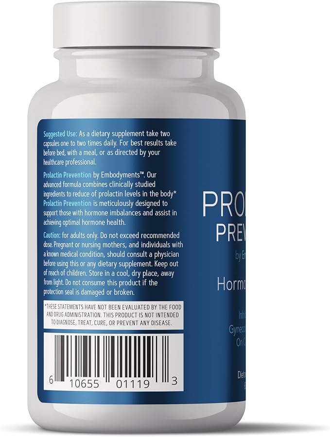 Prolactin Prevention Prolactin Support Supplement Inhibits Prolactin Supports Dopamine for Gynecomastia and Post Cycle Support 60 Capsules