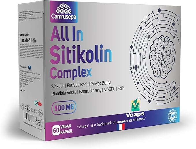 All in Citicoline Complex – Vegan Capsules with Citicoline Phosphatidylserine Ginkgo Biloba Rhodiola &amp Panax Ginseng – Supports Memory Focus &amp Mental Energy – 60 Vegan Capsules