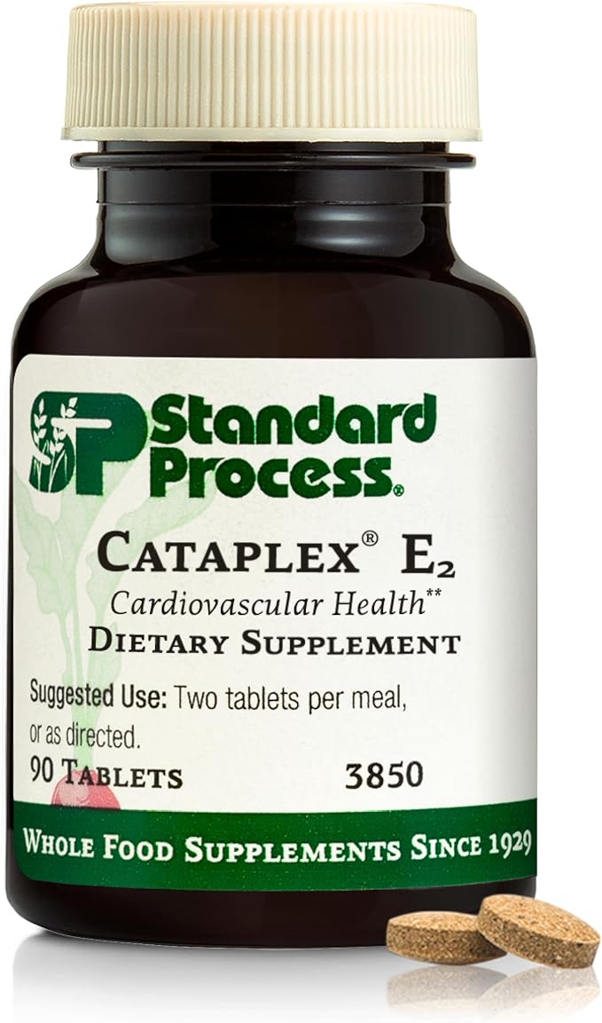 Standard Process Cataplex E2 - Vitamin E &amp Selenium Supplement for Cardiovascular &amp Cellular Health - Antioxidant Support for Heart Health - Non-Dairy &amp Non-Soy - 90 Tablets