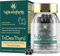 Thyroid Supplement – TriDexThyro™ Raw Desiccated Thyroid Complex 375 mg with Bovine Porcine &amp Ovine –120 Capsules for Women and Men（1 Pack）