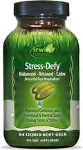 Irwin Naturals Stress-Defy Mood Support – 84 Liquid Soft-Gels – Calm Balance &amp Emotional Wellness