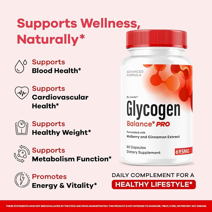 (2 Pack) Glycogen Balance Pro Capsules - Official GlycogenBalance Pro Advanced Supplement Support Pills - Maximum Strength All Natural Formula For Overall Health &amp Wellness 120 Capsules For 2 Mo