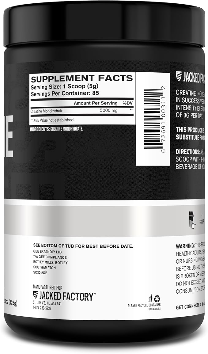 Jacked Factory Nitrosurge Pre-Workout in Grape &amp Creatine Monohydrate for Men &amp Women