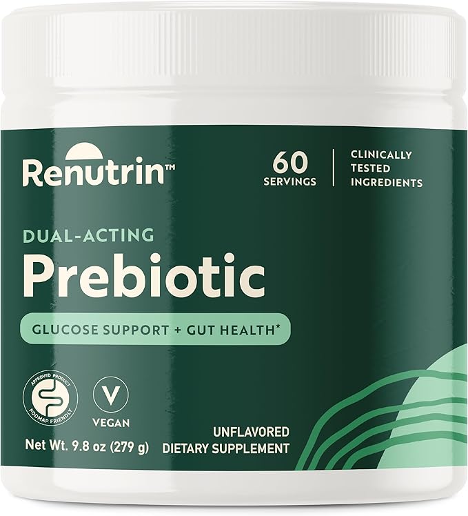 Dual-Acting Prebiotic - Great Source of Fiber - FODMAP Certified Promotes Regularity Gut &amp Metabolic Health Digestive and Immune Support - Unflavored - 1 Count - 60 Servings