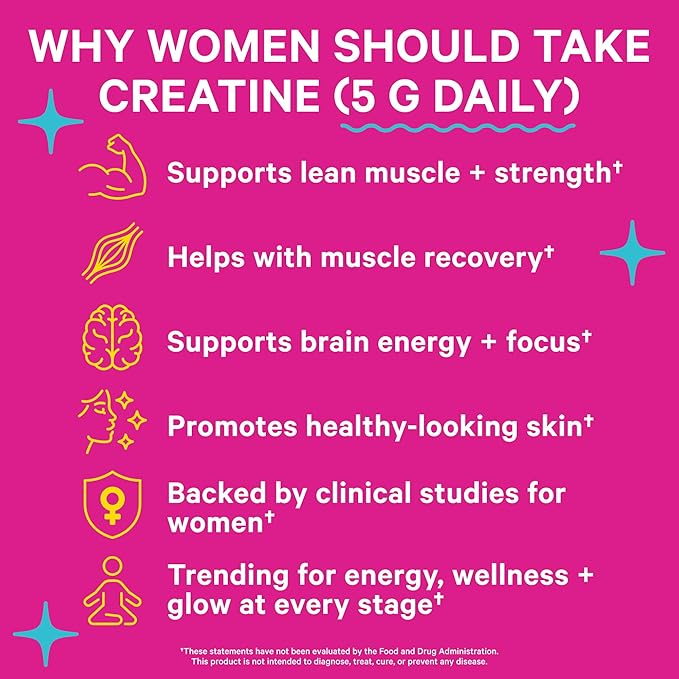 Pink Stork Stress Support Supplements for Women | Cortisol Complex with Adaptogens &amp Creatine Monohydrate Powder | Energy Focus Hormone Mood &amp Cognitive Wellness for Women